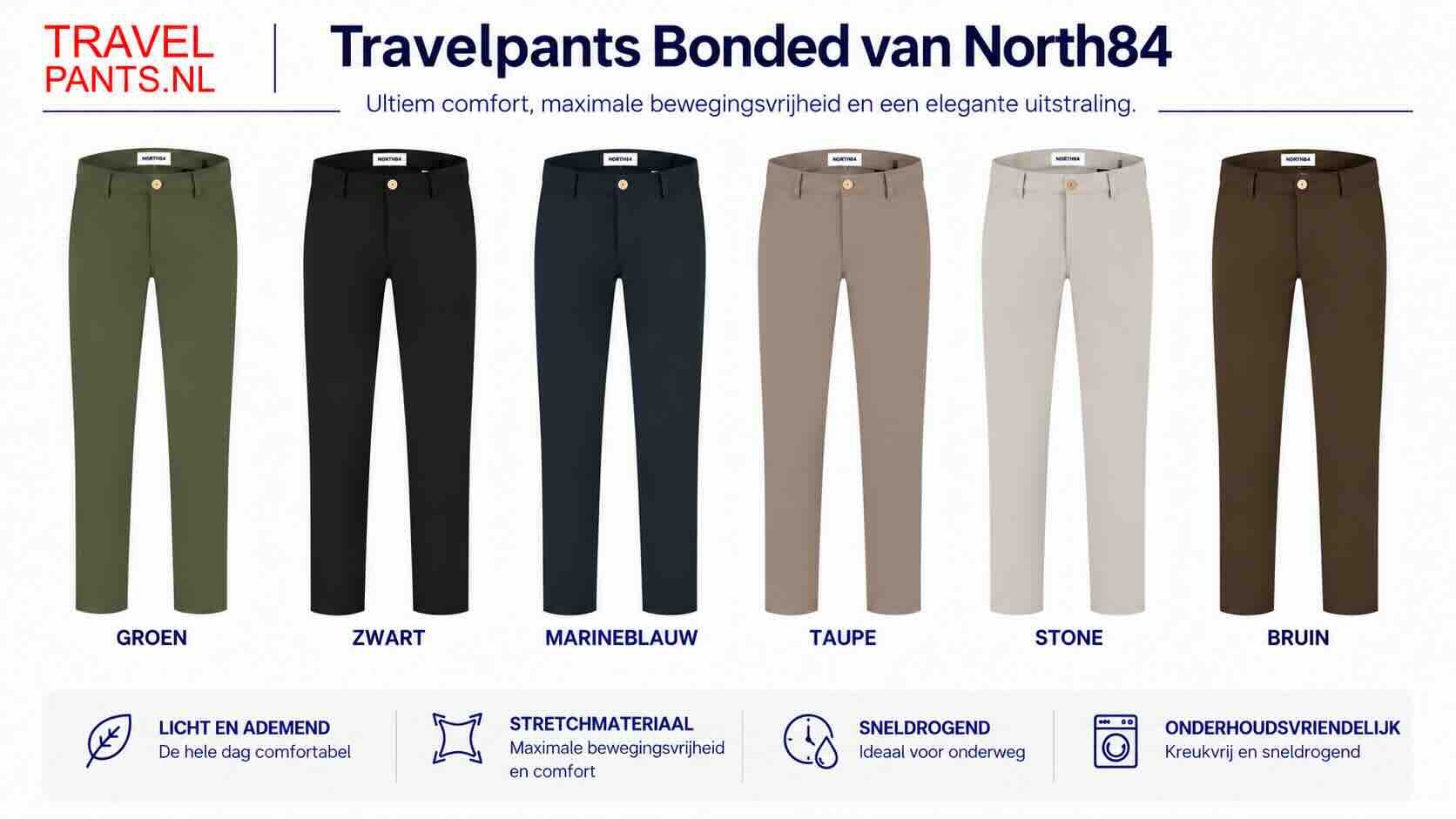 North84 sensitive travel pants bonded
