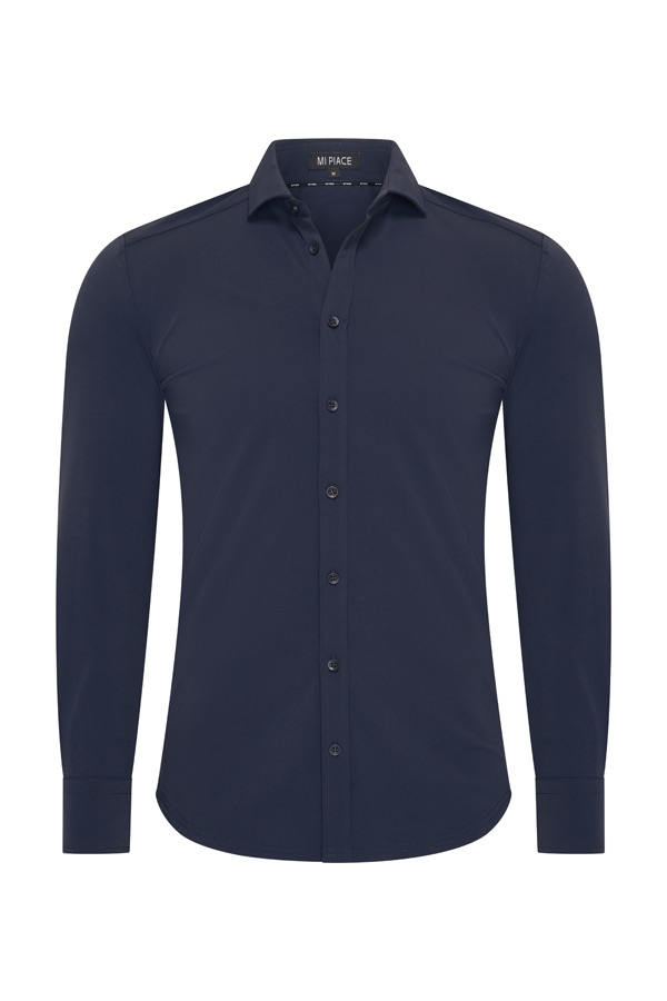 Mi Piace mannen travel shirt in de kleur navy