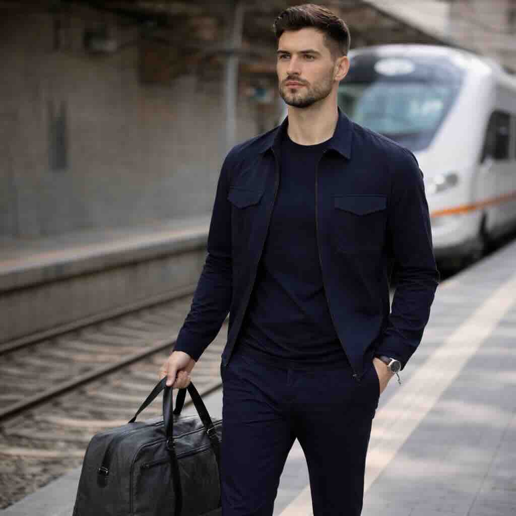 North84 sensitive travel pants in navy