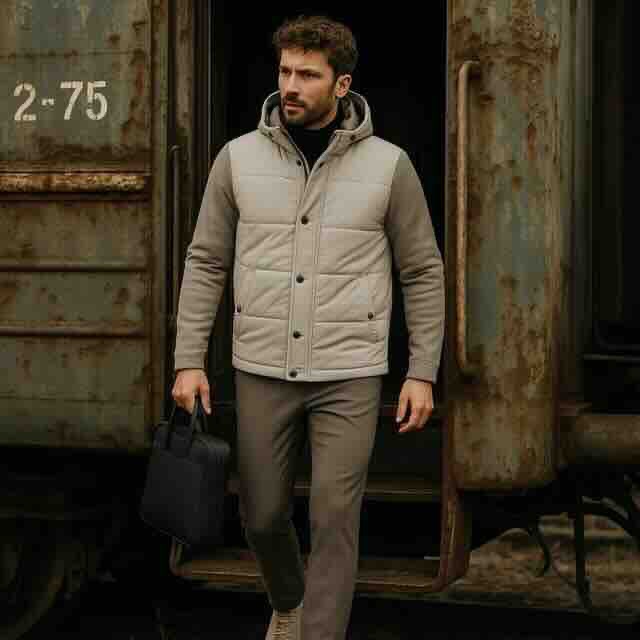 north84 travel pants bonded in kleur taupe